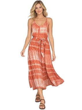 Anthropologie Cloth & Stone Tie Dye Maxi Dress with Belt NWOT
